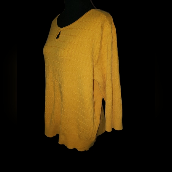 💖👄Croft and Barrow Long Sleeve Yellow Sweater Knit Top (Size3X) - Picture 13 of 15